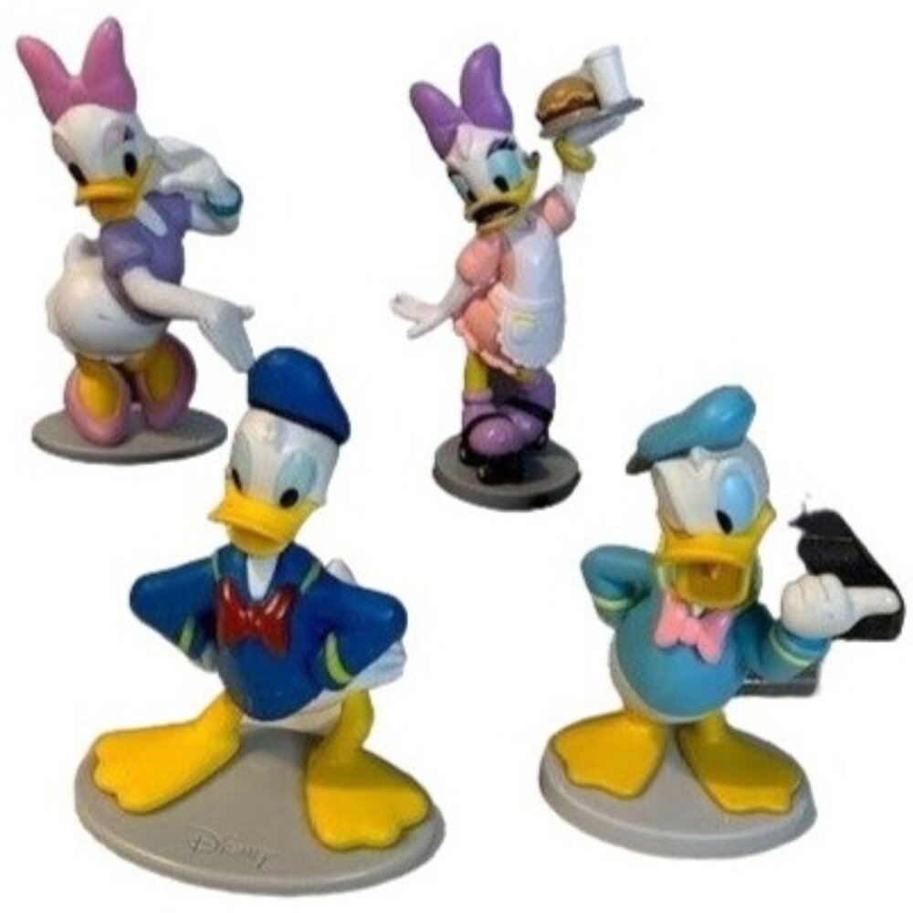 Disney Donald & Daisy Duck Figurines PVC 3" Cake Topper Set Adorably Quirky Pair